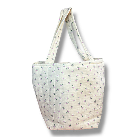 Floral Quilted Tote Bag